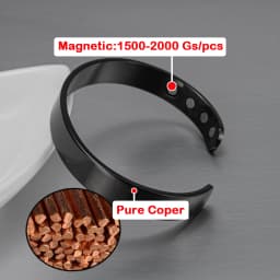 Vinterly Pure Copper Bracelets 9.5mm Adjustable Open Cuff Bangles Health Energy High Magnet Jewelry Male Resizable Metal Shiny
