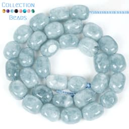 8x12mm Natural Aquamarine Chalcedony Irregular Loose Spacer Beads For Jewelry Making DIY Bracelets Necklace Accessories 15''