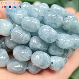 8x12mm Natural Aquamarine Chalcedony Irregular Loose Spacer Beads For Jewelry Making DIY Bracelets Necklace Accessories 15''
