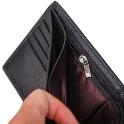 Men Leather Wallet Genuine Leather Wallets for Men Zipper Purse Wallets RFID Anti-Theft Credit Card Holder Money Bag