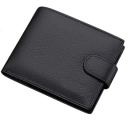 Men Leather Wallet Genuine Leather Wallets for Men Zipper Purse Wallets RFID Anti-Theft Credit Card Holder Money Bag