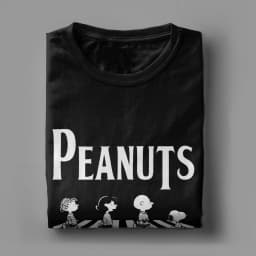 Funny Snoopy Crossing Road T Shirt For Men Women Crewneck Short Sleeve Tops Cartoon 100%Cotton Summer Tops