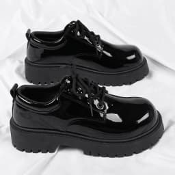 Men's Thick-Sole Casual Leather Shoes Four Seasons Fashion Soft-Sole Outdoor Walking Shoes Dress Business Gathering Leather Shoe