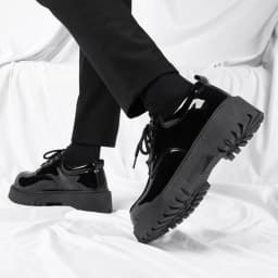 Men's Thick-Sole Casual Leather Shoes Four Seasons Fashion Soft-Sole Outdoor Walking Shoes Dress Business Gathering Leather Shoe
