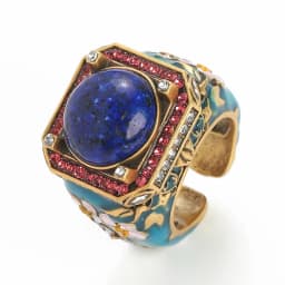 Women Vintage Square Red Blue Rhinestone Flower Rings Lapis Lazuli Gold Color High Quality Decoration Gifts For Mother's Day New
