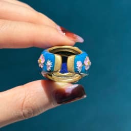 Women Vintage Square Red Blue Rhinestone Flower Rings Lapis Lazuli Gold Color High Quality Decoration Gifts For Mother's Day New