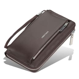 Baellerry New Men's Long Wallet, Portable Wrist Bag, Large Capacity Storage Bag, Perfect Gift for Business Men