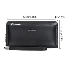 Baellerry New Men's Long Wallet, Portable Wrist Bag, Large Capacity Storage Bag, Perfect Gift for Business Men