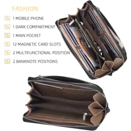 Baellerry New Men's Long Wallet, Portable Wrist Bag, Large Capacity Storage Bag, Perfect Gift for Business Men