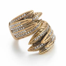 Antique Gold Plated Vintage Large Feather Rings High Luxury Palace Rhinestone Wing Retro Jewelry Women Art Deco 2026 Wedding