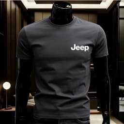 JEEP 100% Cotton Summer T-Shirt, High Quality, Comfortable and Soft Crew Neck Design, Fashion Street Style Men's Clothing