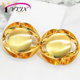 YTJX Design Gothic Drop Earrings 18K Gold Color Smooth Stud Earrings For Women Personality Statement Party Jewelry 2026 New