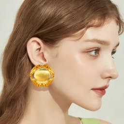 YTJX Design Gothic Drop Earrings 18K Gold Color Smooth Stud Earrings For Women Personality Statement Party Jewelry 2026 New