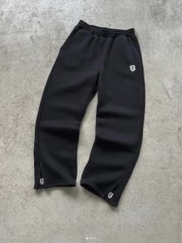 Autumn Men's Casual Sports Zipper Embroidered Straight Leg Drawstring Pants