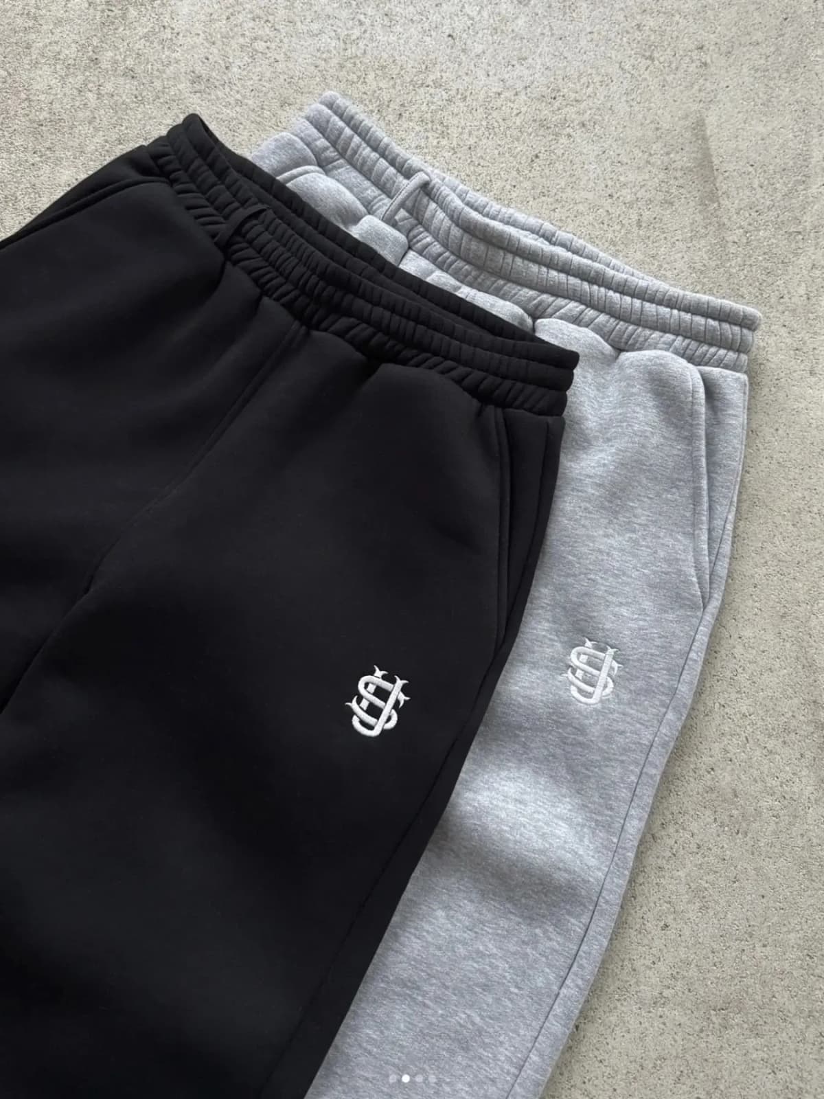 Autumn Men's Casual Sports Zipper Embroidered Straight Leg Drawstring Pants