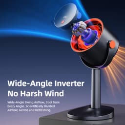 TINSOL New Bladeless Turbine Electric Fan, Portable Outdoor Camping Fan, with Timer Function, Suitable for Office and Home Use