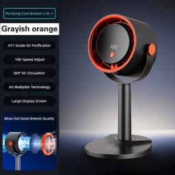 TINSOL New Bladeless Turbine Electric Fan, Portable Outdoor Camping Fan, with Timer Function, Suitable for Office and Home Use