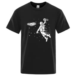 Summer Men T-shirt High Quality Blend Cotton Funny Astronaut Print Casual Loose Cool Men Casual Loose O-neck Men Tshirt Tee Top