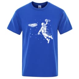 Summer Men T-shirt High Quality Blend Cotton Funny Astronaut Print Casual Loose Cool Men Casual Loose O-neck Men Tshirt Tee Top