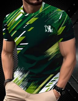 2026 Summer Men's T-Shirt Striped Geometric 3D Printed Fashion Short Sleeve Tees Casual Y2k Tops Loose Round Neck Men's Clothing