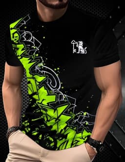 2026 Summer Men's T-Shirt Striped Geometric 3D Printed Fashion Short Sleeve Tees Casual Y2k Tops Loose Round Neck Men's Clothing