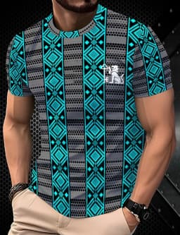 2026 Summer Men's T-Shirt Striped Geometric 3D Printed Fashion Short Sleeve Tees Casual Y2k Tops Loose Round Neck Men's Clothing