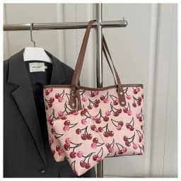 2026 New Printed Tote Bag for Women Large Capacity Casual Shoulder Bag Fashion 2pcs Set Handbag