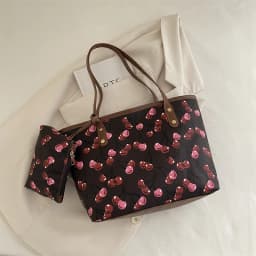 2026 New Printed Tote Bag for Women Large Capacity Casual Shoulder Bag Fashion 2pcs Set Handbag