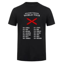 Batallas De Los Tercios Spanish Tercios World Tour T Shirt Cotton Short Sleeve O-Neck T-shirt Casual Unisex Top DY-417