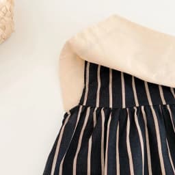 Girls' Striped Embroidered Lapel Sleeveless Dress, Spring and Autumn Circus Pattern Princess Dress, Retro Style Children's Dress