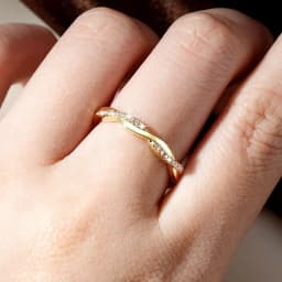 Lnngy Moissanite Twisted Engagement Ring for Women 14K Gold Filled Eternity Wedding Rings Sparkling Finger Jewelry Gift