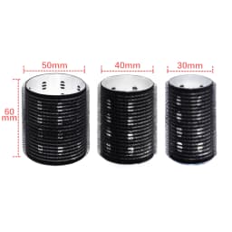6pcs/set Aluminum Core Hair Rollers Fast Heat Self-Grip Light Thermal Ceramic Volume Styling Round Barrel Curler Black 60mm 1948
