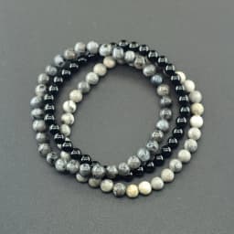 6mm White Jade Natural Stone Beads Bracelet for Women 3 Pcs/Set Howlite Obsidian Jewelry Set Minimalist Style Gift Bundle Sale