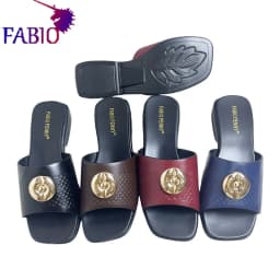 FABIO PENNY 2026 Summer Collection - Solid Color Embroidered PU Sole African Mom Party Casual Slippers