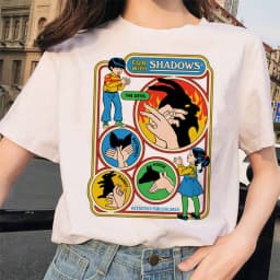 Let's Summon Demons Aesthetics T shirt Women Summer Casual Harajuku Cartoon Print Satan Short Sleeve Tops Camiseta Streetwear