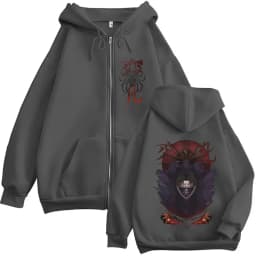 Anime Hunter X Hunter Feitan Potoo Zipper Hoodies Men's Zip Up Hooded Sweatshirts Fleece Long Sleeves Pullovers Coat Streetwear
