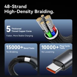 Vention 140W Cable USB C to Type C 2-in-1 PD3.1 Fast Charging Cord USB-C to Dual Type-C Wire for Laptop Tablet iphone 17 Samsung