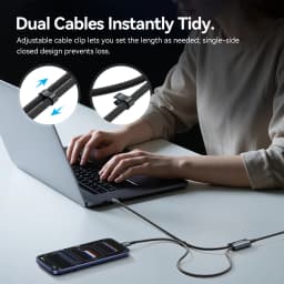 Vention 140W Cable USB C to Type C 2-in-1 PD3.1 Fast Charging Cord USB-C to Dual Type-C Wire for Laptop Tablet iphone 17 Samsung