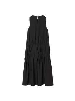 Women New Summer Sleeveless O-neck Long Dress Women's French Style Loose Vintage Bow Midi Dress Female Beach Dress Vestido