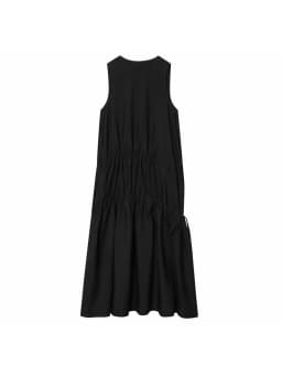 Women New Summer Sleeveless O-neck Long Dress Women's French Style Loose Vintage Bow Midi Dress Female Beach Dress Vestido