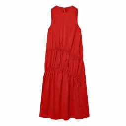 Women New Summer Sleeveless O-neck Long Dress Women's French Style Loose Vintage Bow Midi Dress Female Beach Dress Vestido