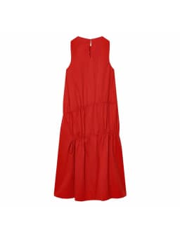 Women New Summer Sleeveless O-neck Long Dress Women's French Style Loose Vintage Bow Midi Dress Female Beach Dress Vestido