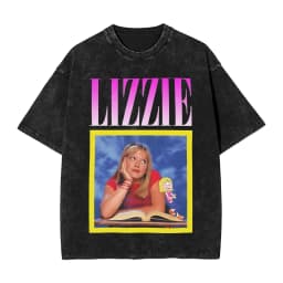 Hipster Lizzies Cartoon McGuires T-Shirt for Men Round Collar Pure Cotton Washed Short Sleeve Tee Shirt Big Size Clothing