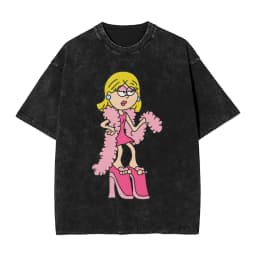 Hipster Lizzies Cartoon McGuires T-Shirt for Men Round Collar Pure Cotton Washed Short Sleeve Tee Shirt Big Size Clothing