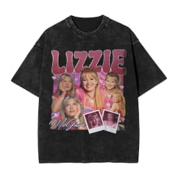 Hipster Lizzies Cartoon McGuires T-Shirt for Men Round Collar Pure Cotton Washed Short Sleeve Tee Shirt Big Size Clothing
