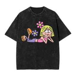 Hipster Lizzies Cartoon McGuires T-Shirt for Men Round Collar Pure Cotton Washed Short Sleeve Tee Shirt Big Size Clothing