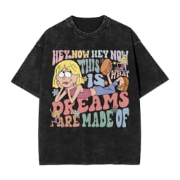 Hipster Lizzies Cartoon McGuires T-Shirt for Men Round Collar Pure Cotton Washed Short Sleeve Tee Shirt Big Size Clothing
