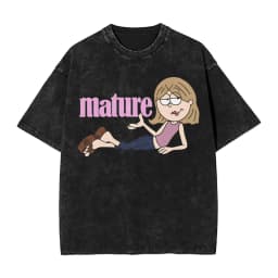 Hipster Lizzies Cartoon McGuires T-Shirt for Men Round Collar Pure Cotton Washed Short Sleeve Tee Shirt Big Size Clothing
