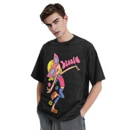Hipster Lizzies Cartoon McGuires T-Shirt for Men Round Collar Pure Cotton Washed Short Sleeve Tee Shirt Big Size Clothing