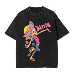 Hipster Lizzies Cartoon McGuires T-Shirt for Men Round Collar Pure Cotton Washed Short Sleeve Tee Shirt Big Size Clothing